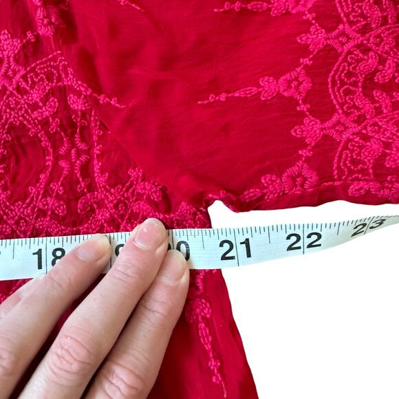 Johnny Was Mayu Wild Cherry Red Tunic Blouse - Picture 9 of 10